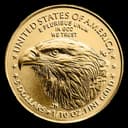 1/10 oz American Gold Eagle reverse — bald eagle head design, 1/10 oz fine gold, $5 face value