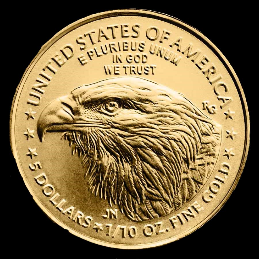 1/10 oz American Gold Eagle obverse (reverse)