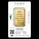 1 oz PAMP Lady Fortuna gold bar assay card reverse with VERISCAN panel and certificate number