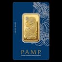 1 oz PAMP Suisse Lady Fortuna gold bar sealed in original blue assay card packaging