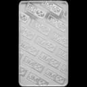 10 oz Johnson Matthey Silver Bar reverse with repeating JM hallmark pattern