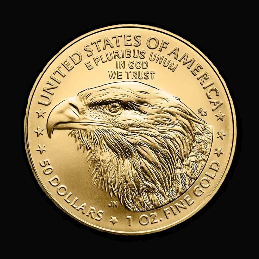 1 oz American Gold Eagle obverse (reverse)
