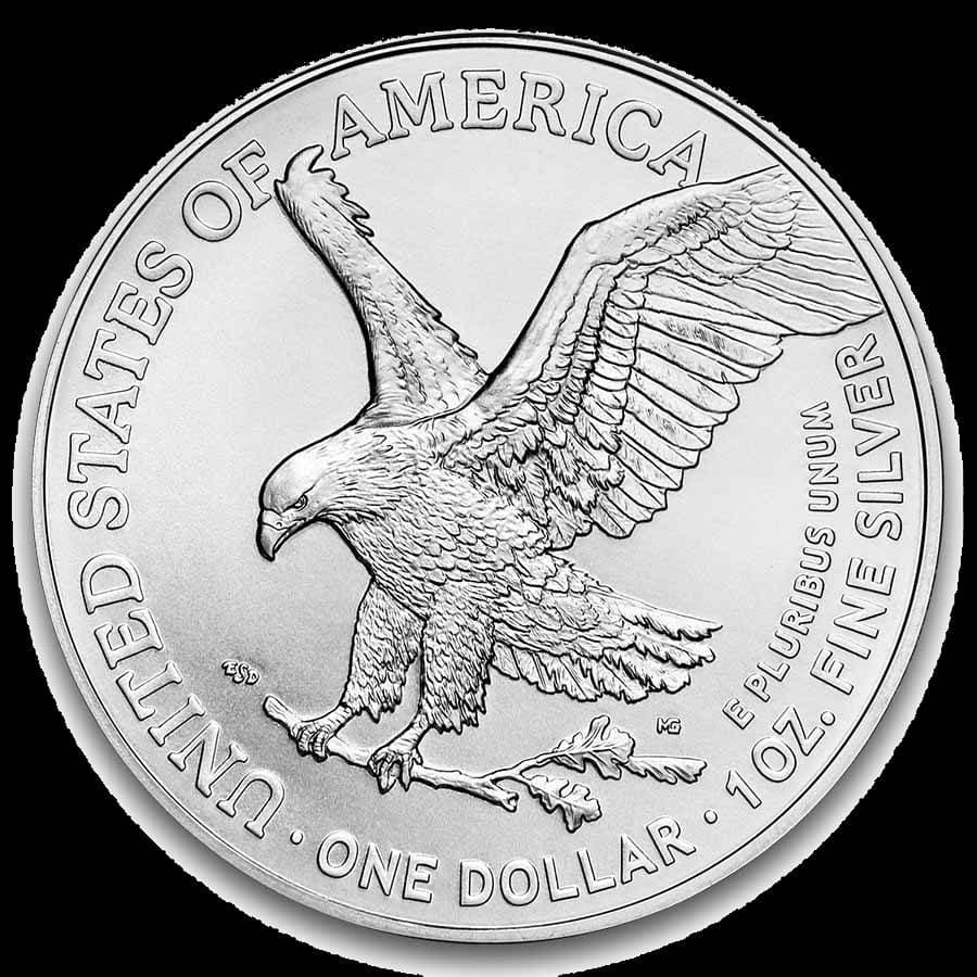 1 oz American Silver Eagle obverse (reverse)