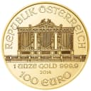Austrian Gold Philharmonic coin reverse — orchestra instrument design
