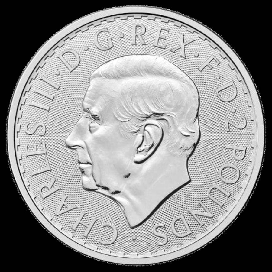 British Silver Britannia coin obverse — monarch portrait