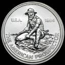 1 oz Engelhard Prospector silver round obverse — THE AMERICAN PROSPECTOR, U.S.A. 1984