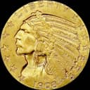 Indian Head $5 Half Eagle obverse with incuse Native American portrait