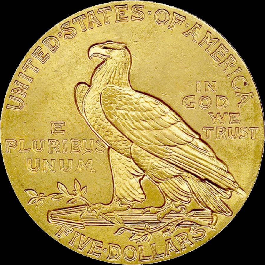 Indian Head $5 Half Eagle obverse (reverse)