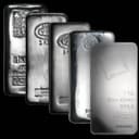 1 kilo silver bars from various recognized mints and refiners, including Republic Metals, Asahi, Johnson Matthey, and PAMP Suisse