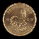 South African Gold Krugerrand coin reverse — springbok antelope design