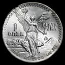 Mexican Libertad 1 oz silver coin obverse — Winged Victory Angel of Independence design