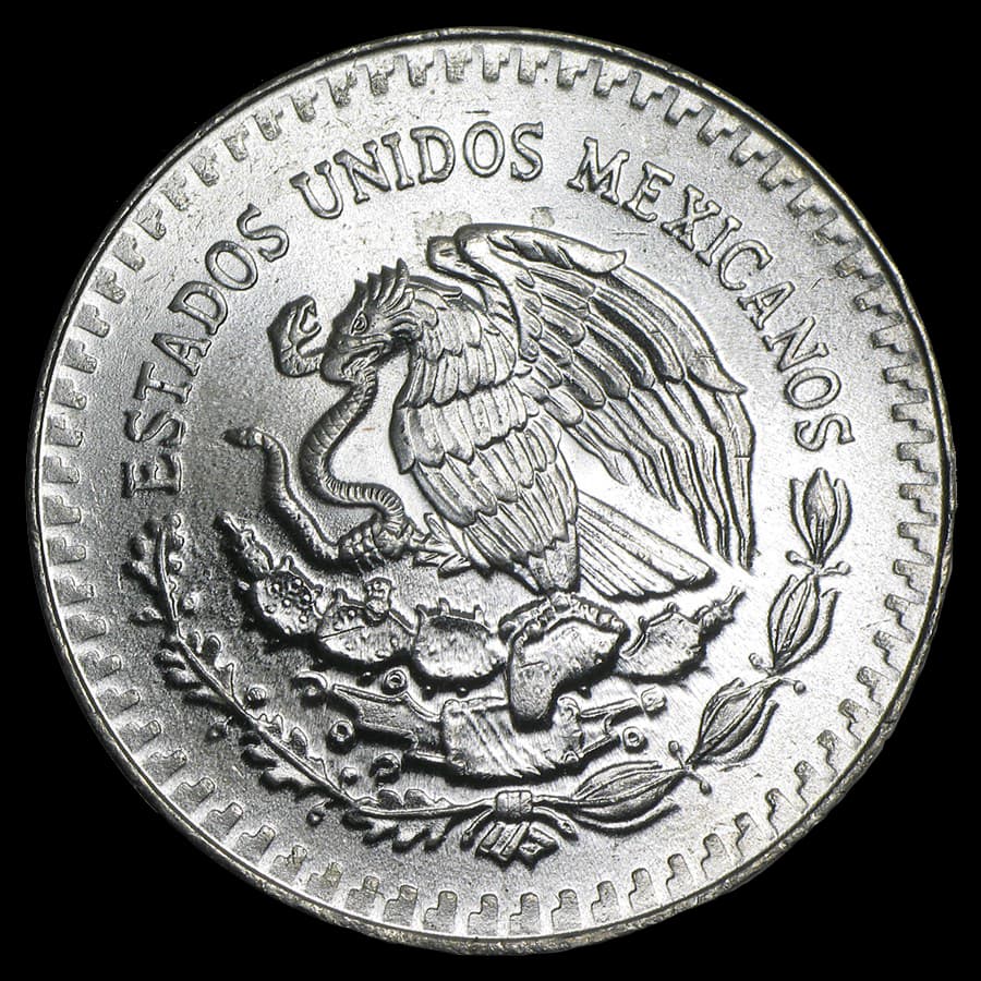 Mexican Libertad 1 oz silver coin obverse (reverse)