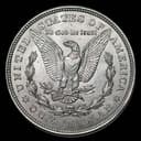 Morgan Silver Dollar reverse — bald eagle with outstretched wings, UNITED STATES OF AMERICA, ONE DOLLAR