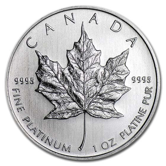 1 oz Platinum Maple Leaf obverse