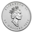 1 oz Platinum Maple Leaf reverse — maple leaf design, CANADA, .9995 FINE PLATINUM 1 OZ