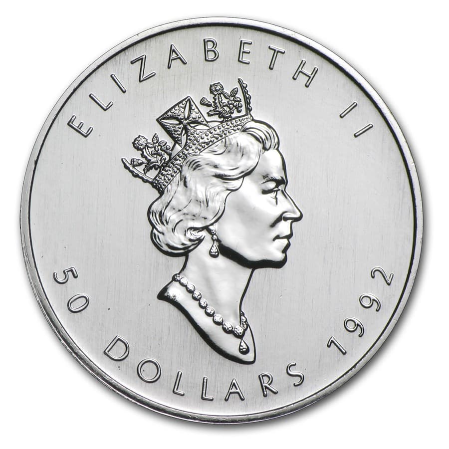 1 oz Platinum Maple Leaf obverse (reverse)