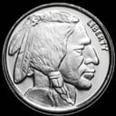 1 oz Silver Buffalo Round obverse — Native American Indian head profile with LIBERTY inscription
