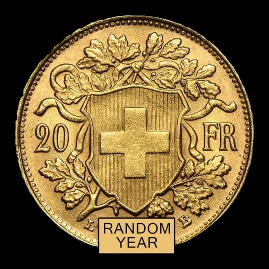 Swiss Gold 20 Francs Helvetia coin obverse (reverse)