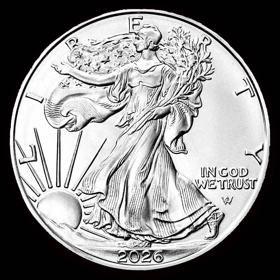 1 oz American Silver Eagle coin obverse — Walking Liberty design