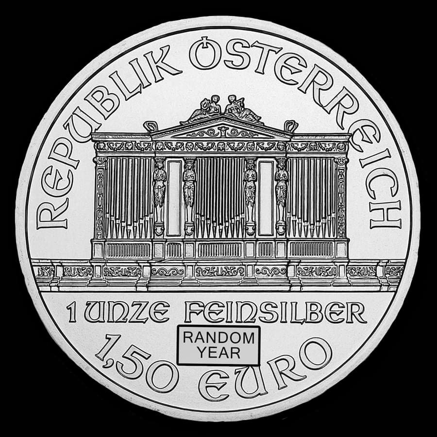 1 oz Austrian Silver Philharmonic obverse — orchestral instruments (reverse)