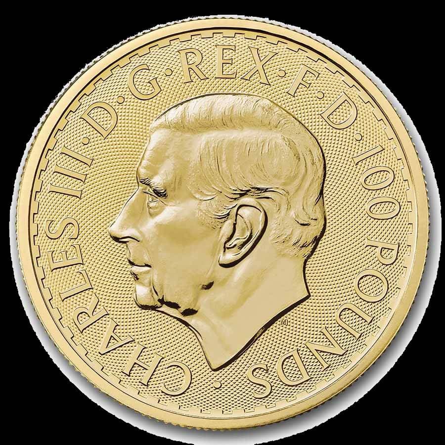 British Gold Britannia coin obverse — monarch portrait
