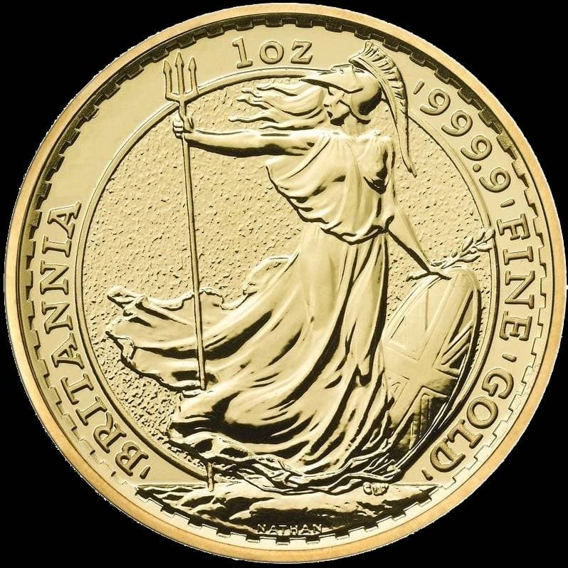 1 oz British Gold Britannia obverse (reverse)