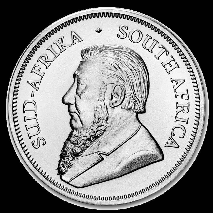 South African Silver Krugerrand coin obverse — Paul Kruger portrait